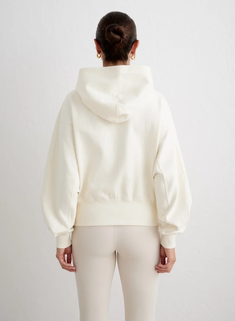Cream Sportif Half Zip Hood