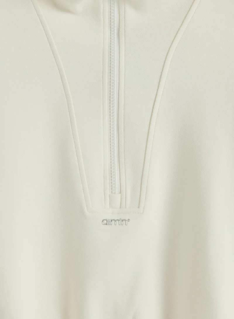 Cream Sportif Half Zip Hood