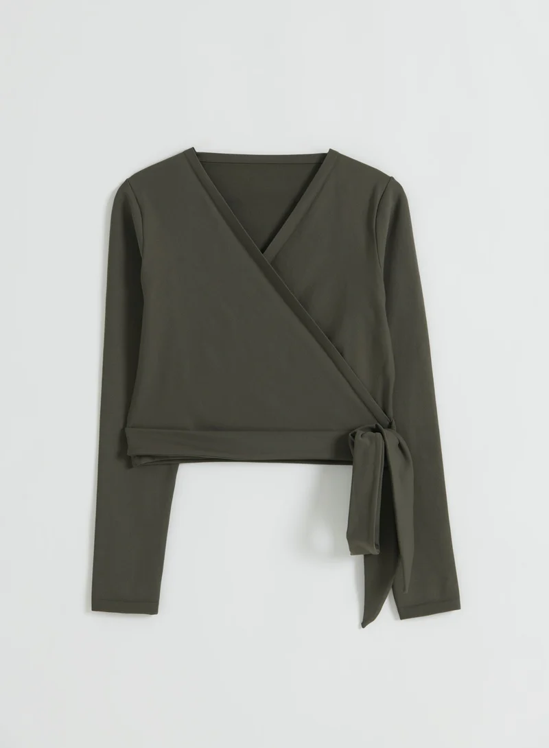 Dark Ivy Shape Seamless Wrap Long Sleeve