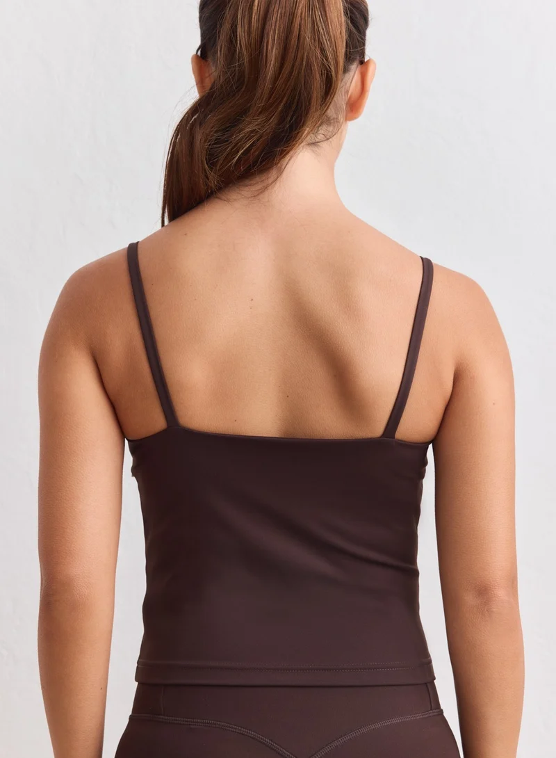 Chocolate Sculpting Strap Singlet