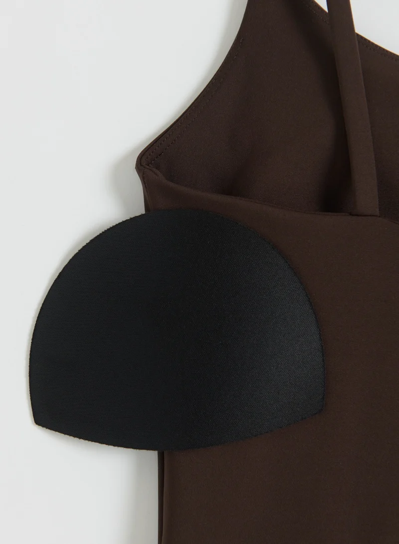 Chocolate Sculpting Strap Singlet