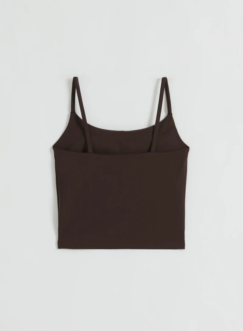 Chocolate Sculpting Strap Singlet