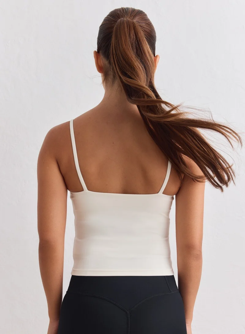 Cream Sculpting Strap Singlet