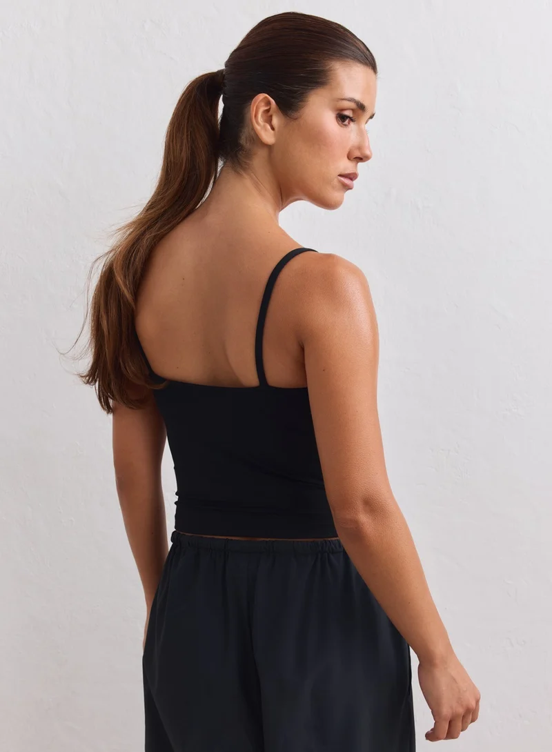 Black Sculpting Strap Singlet