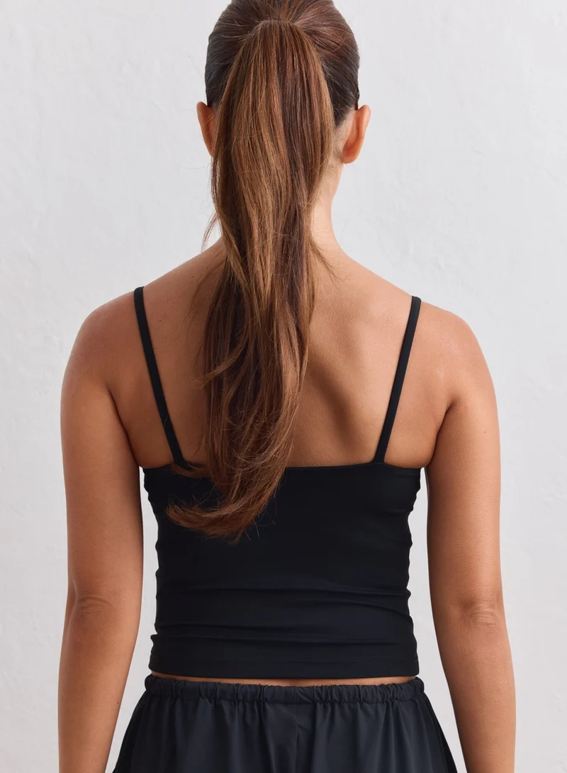 Black Sculpting Strap Singlet