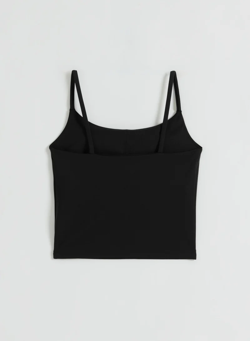 Black Sculpting Strap Singlet