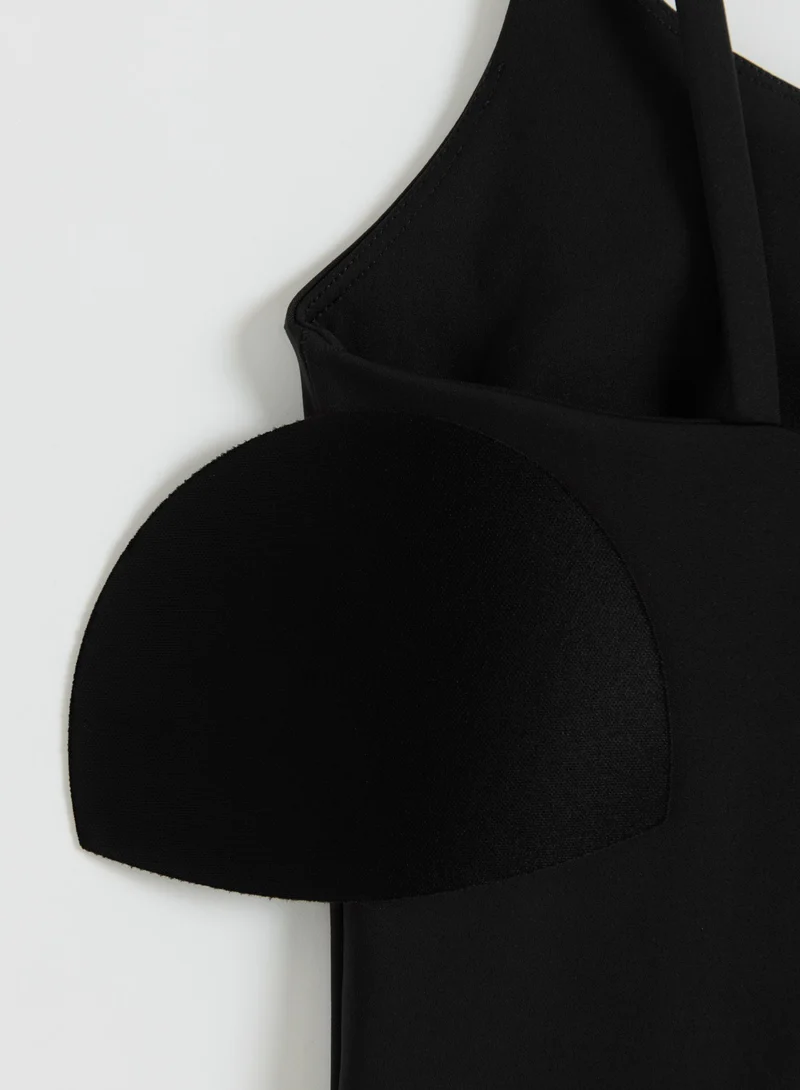 Black Sculpting Strap Singlet