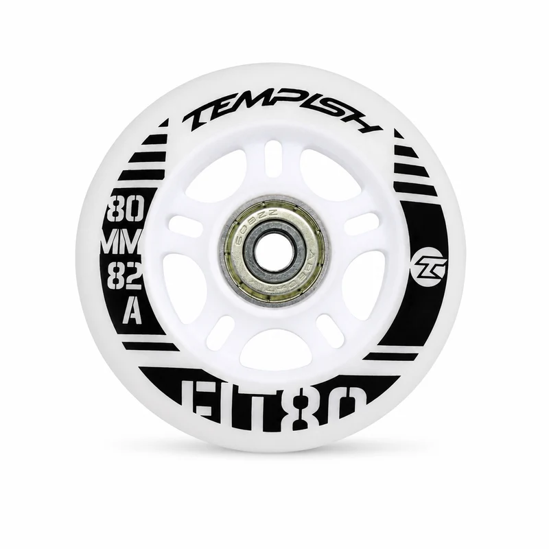 Tempish FIT 80 Inlinerollen 80mm 82A 4er/8er Set ABEC7 + 8mm SPACER montiert