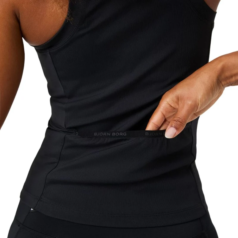 Björn Borg Ace Pocket Ribbed Tank Top (Black Beauty)