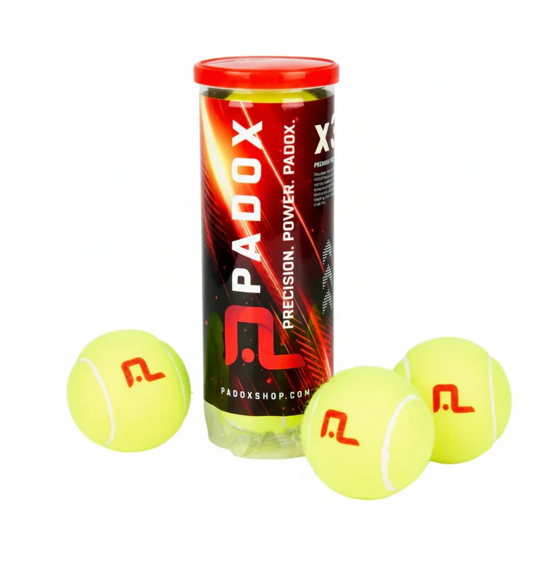 PADOX Einzeldose mit 3 Padelbällen - gelb