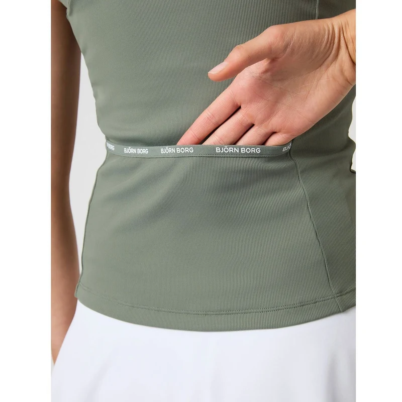 Björn Borg Ace Pocket Ribbed Tank Top Green