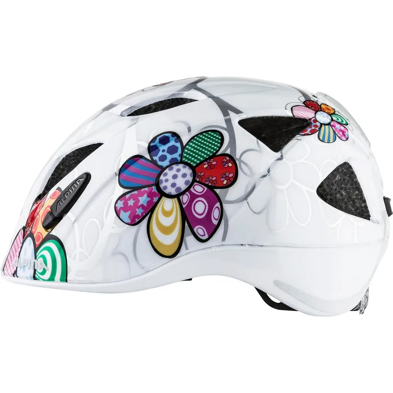 Alpina XIMO Fahrradhelm white flowers Kinder