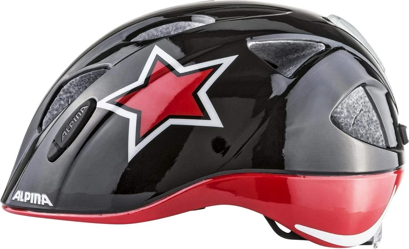 Alpina XIMO FLASH Fahrradhelm black white red star Kinder