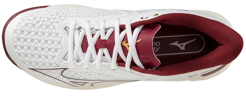 Mizuno Wave Exceed Tour 5 AC Women Padel Shoes (White/Cabernet/Papyrus)