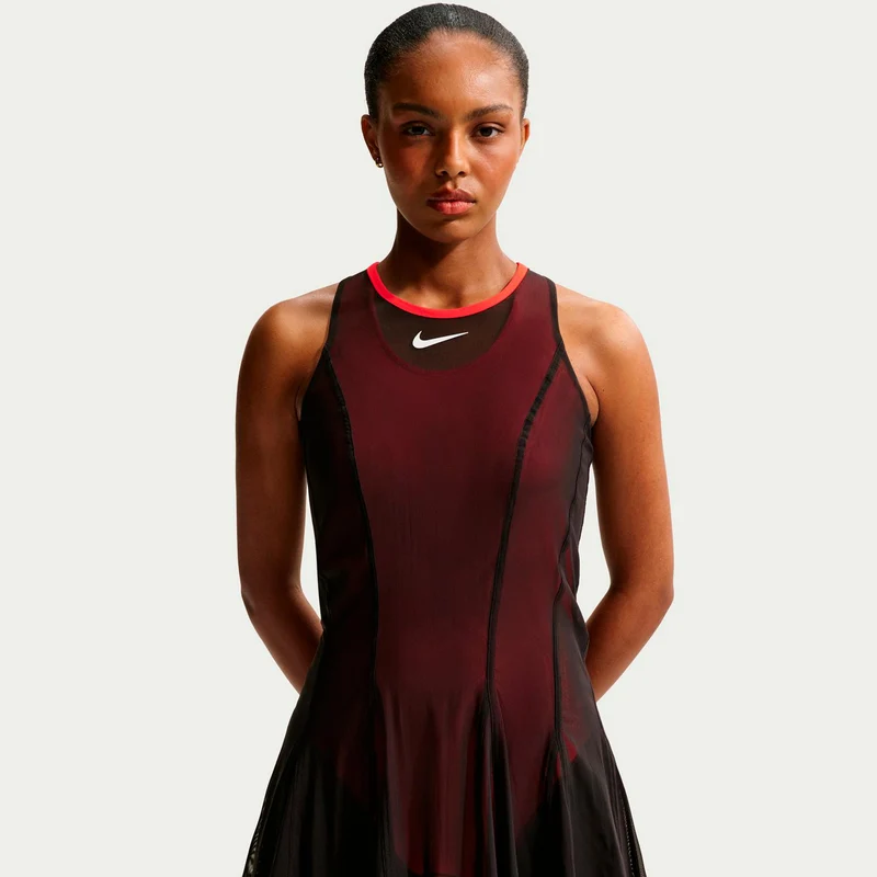 Court Slam Kleid Damen - schwarz, weinrot