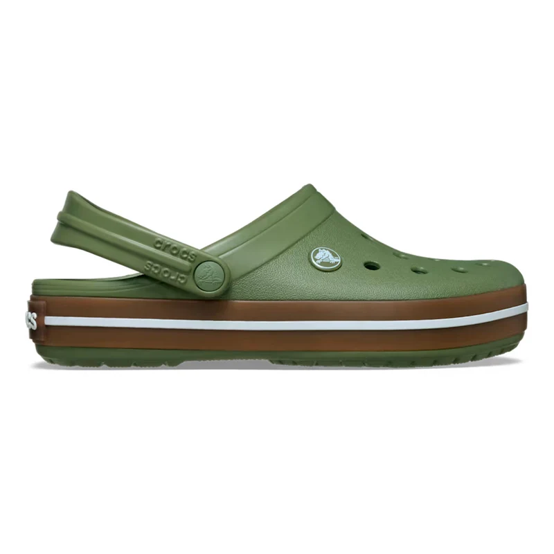 Crocband Gum Clog Badelatschen Herren - oliv, beige