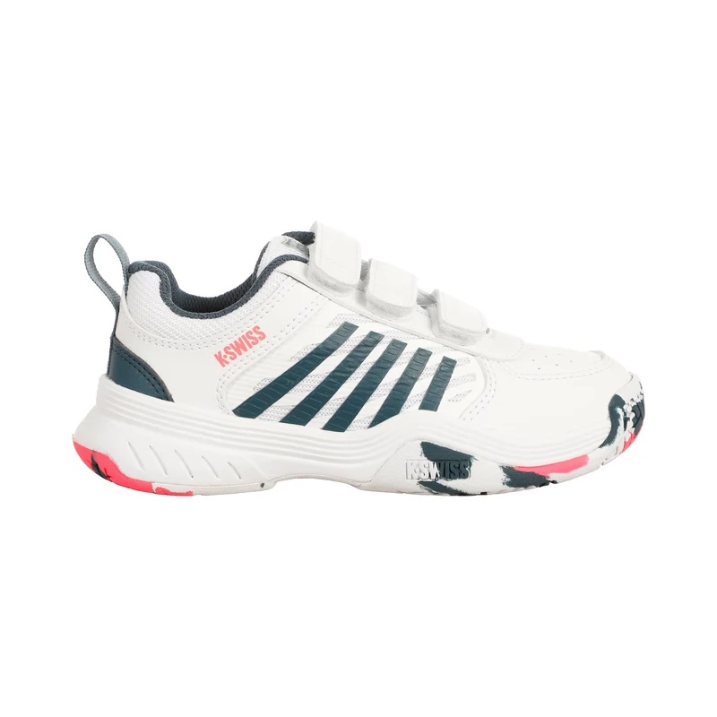 Court Express 2 Strap Allcourtschuh Kinder-Weiß,Petrol