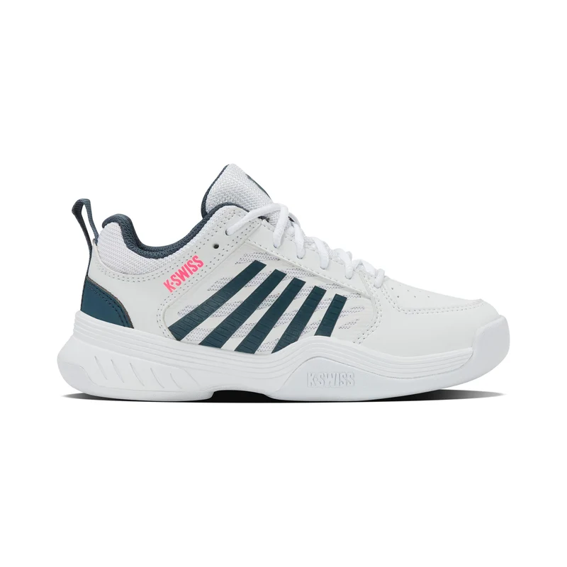 Court Express 2 Teppichschuh Kinder - weiß, petrol