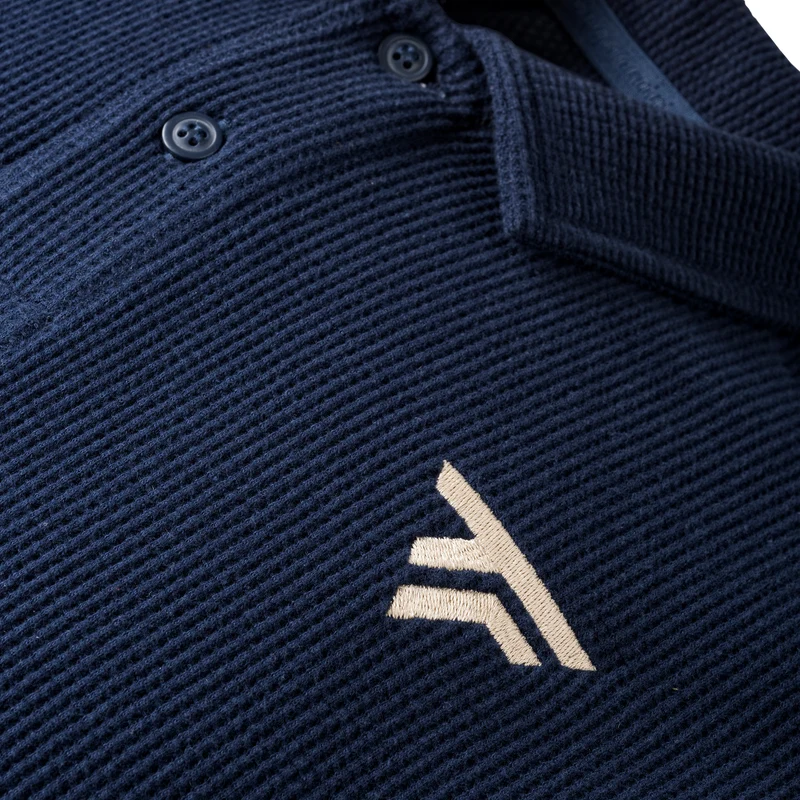 Waffle Polo Herren-dunkelblau