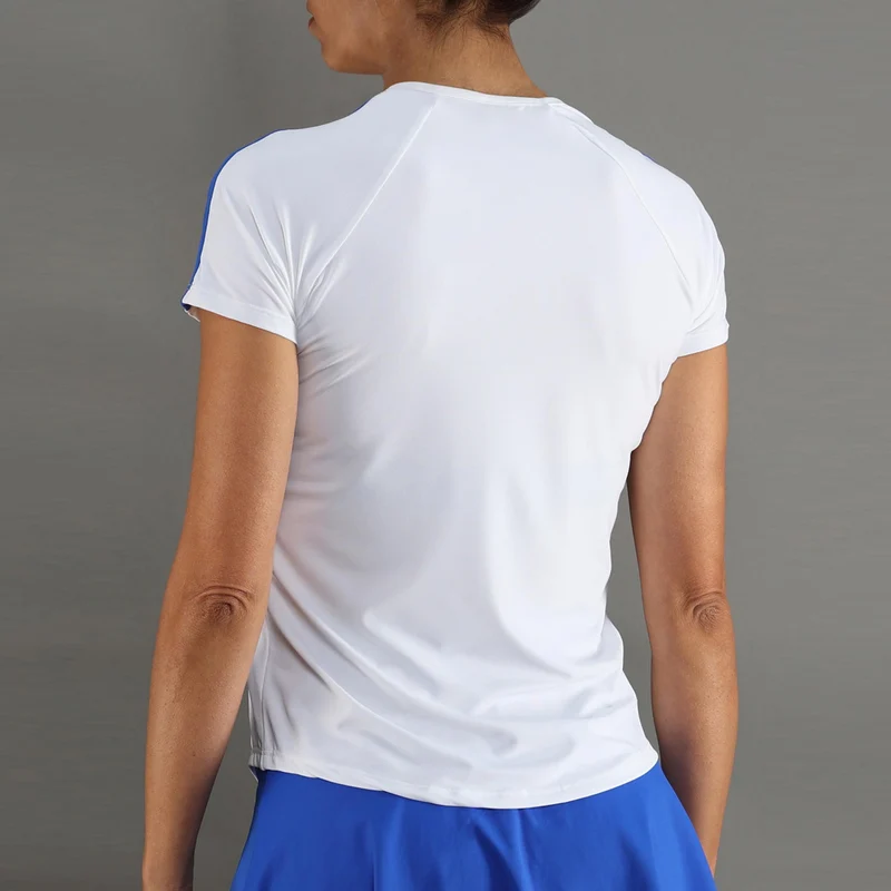 T-Shirt Damen-weiß, blau
