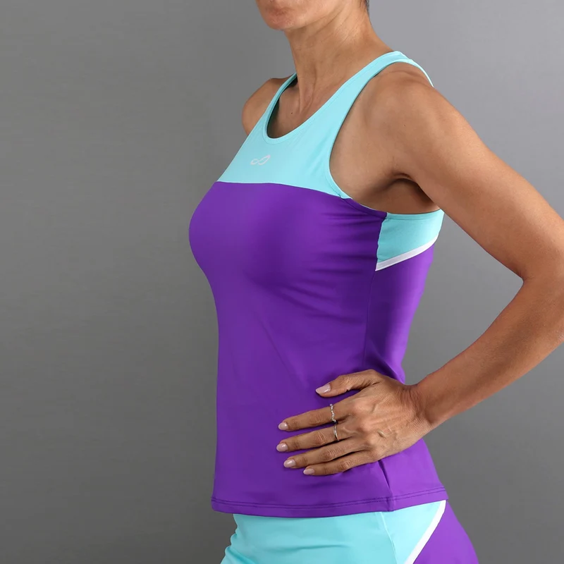Bloom Tank-Top Damen-lila, türkis