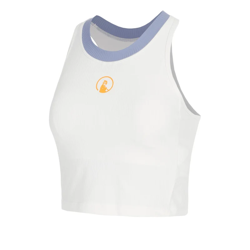Glow Rib Crop Tank-Top Damen - creme