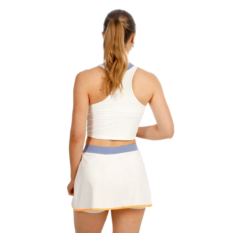 Glow Rib Crop Tank-Top Damen - creme