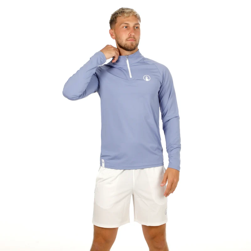 Glow Big Serve 1/4 Zip Longsleeve Herren - blau, creme