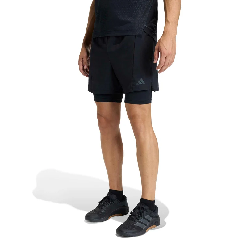 D4T 2in1 Shorts Herren-schwarz
