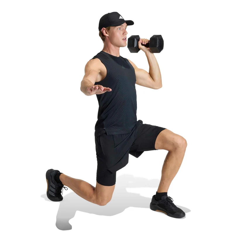 D4T 2in1 Shorts Herren-schwarz