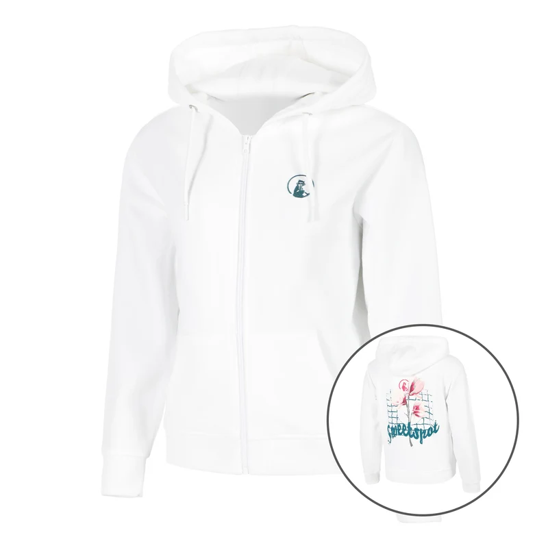 Create Flower Zip Sweatjacke Damen-Weiß,Mehrfarbig