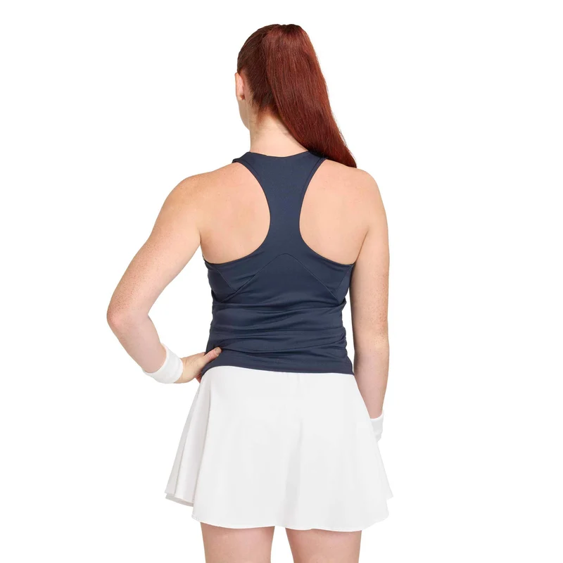 Y- Midi Tank-Top Damen - dunkelblau, weiß