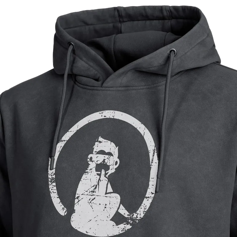 Endlessly Washed Out Loose Fit Hoody Herren-Anthrazit,Weiß