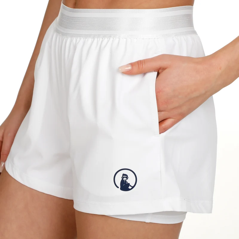 Point 2in1 Shorts Damen-Weiß,Dunkelblau