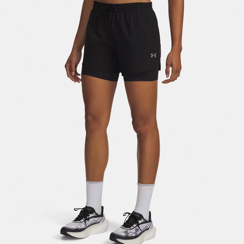 Velociti Pro 6in 2n1 Laufshorts Damen-schwarz, silber