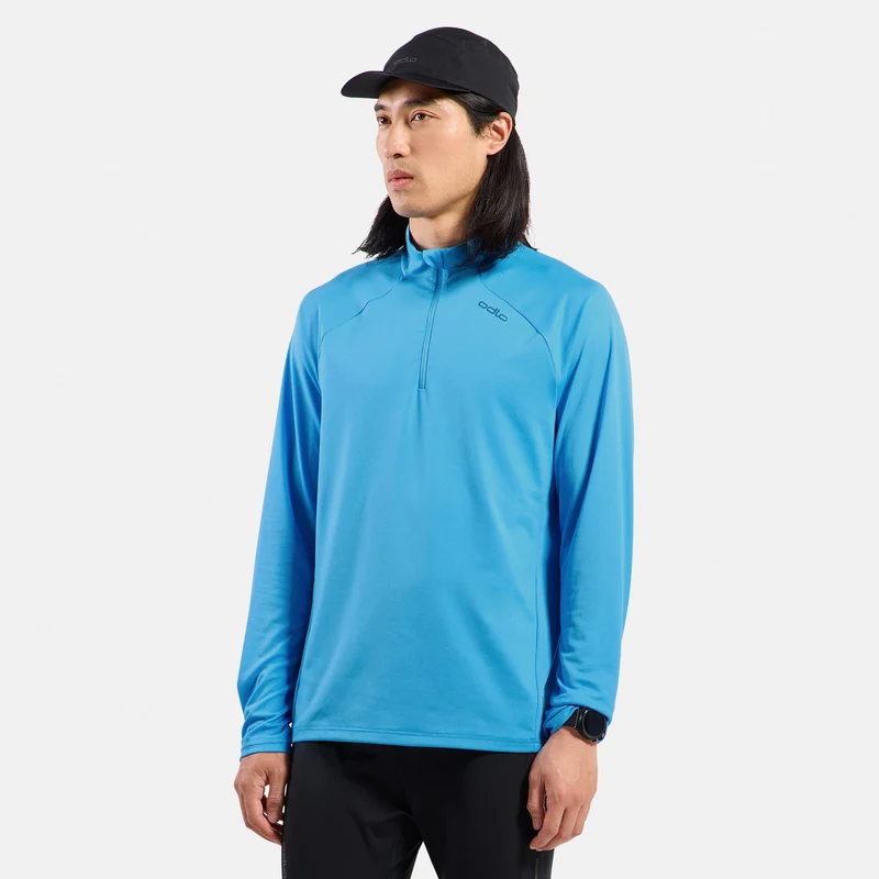 Essential Ceramiwarm Mid Layer 1/2 Zip Laufshirt Herren - hellblau