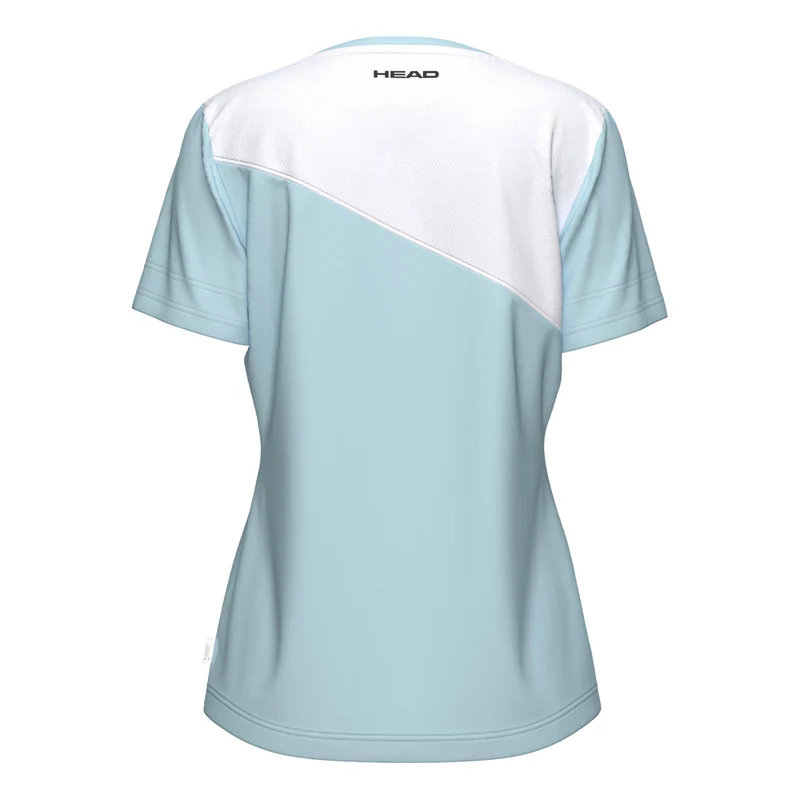 Tie-Break T-Shirt Damen - hellblau, weiß