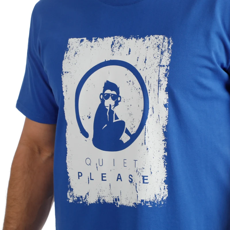 Crush Scraped T-Shirt Herren-blau, weiß