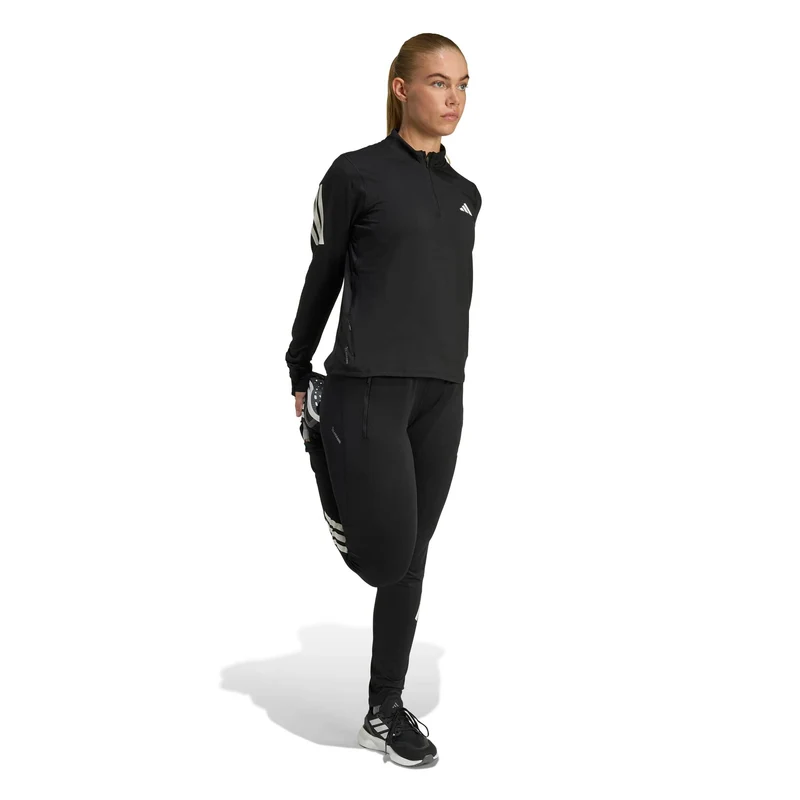 adi365 Zip Laufshirt Damen-schwarz