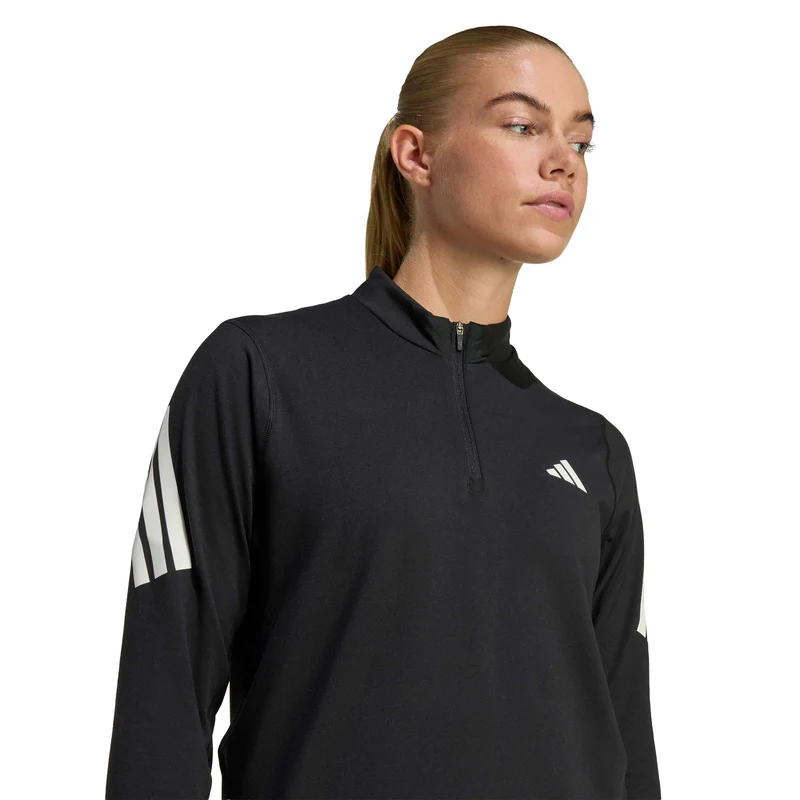 adi365 Zip Laufshirt Damen-schwarz