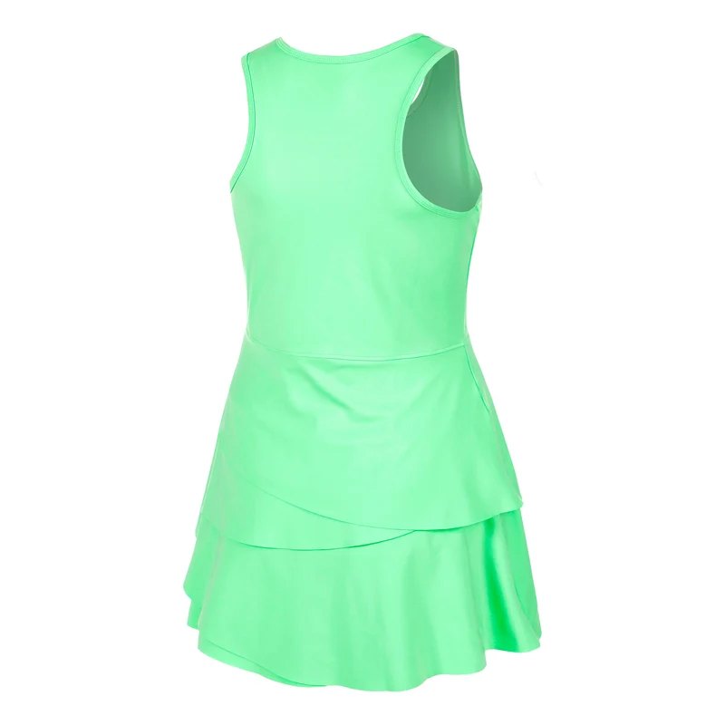 Joy Flounce Kleid Damen - grün, weiß