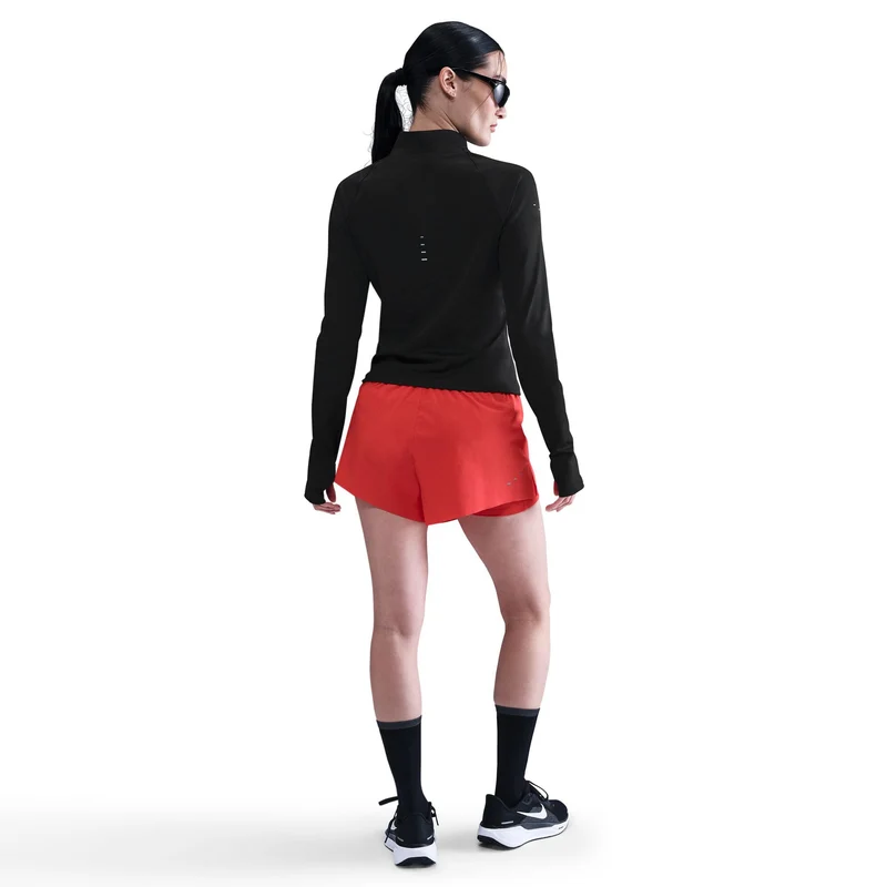 Swift Half-Zip Laufshirt Damen-Schwarz,Silber