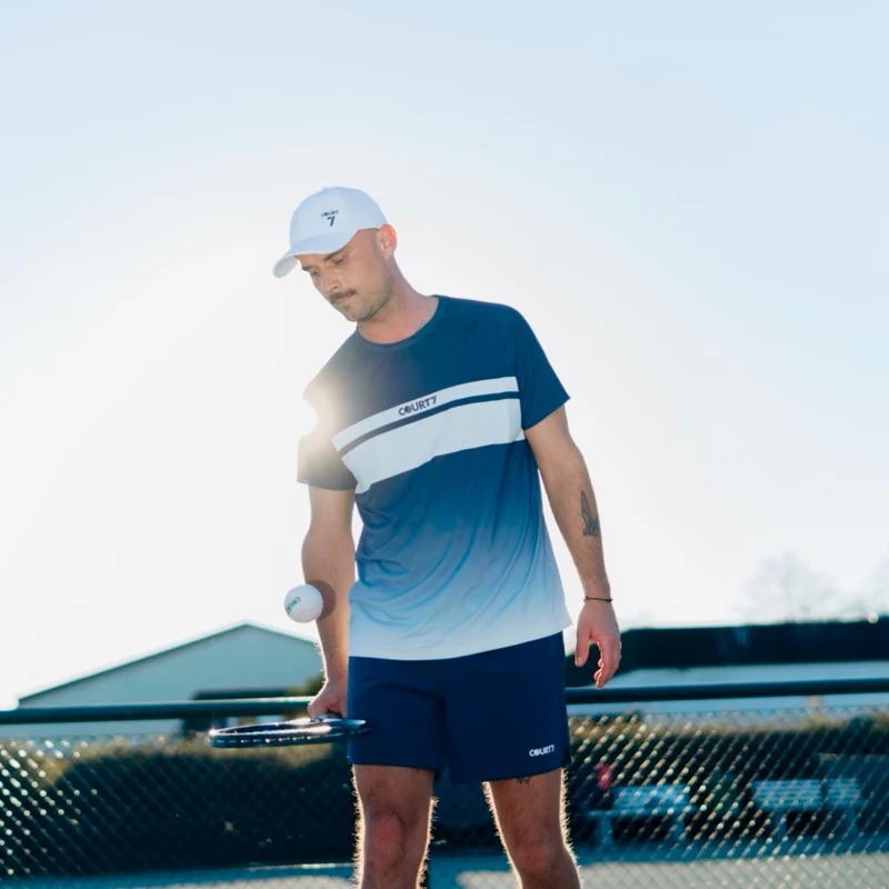 Performance Gradient Stripe T-Shirt Herren - blau