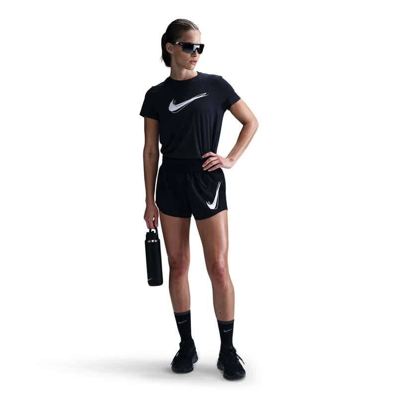 Swoosh Laufshorts Damen-Schwarz