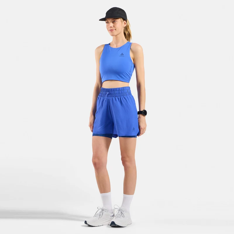 Zeroweight Print 3in 2in1 Laufshorts Damen-blau