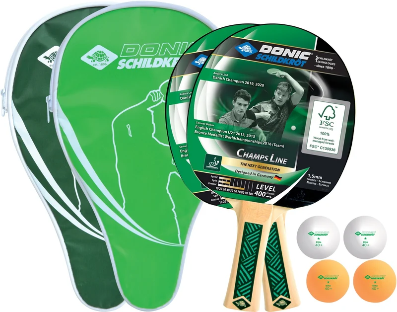DONIC Tischtennis-Set CHAMPS LINE 400 mit 2 Schlägern