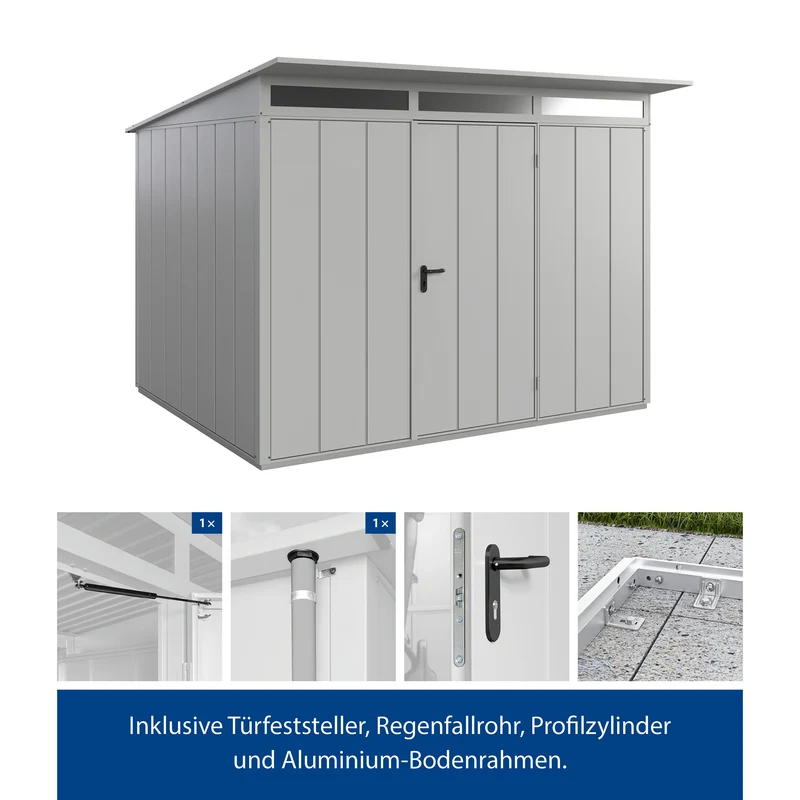 Set Berry Modern-P,Typ 3 Gerätehaus-Weißaluminium