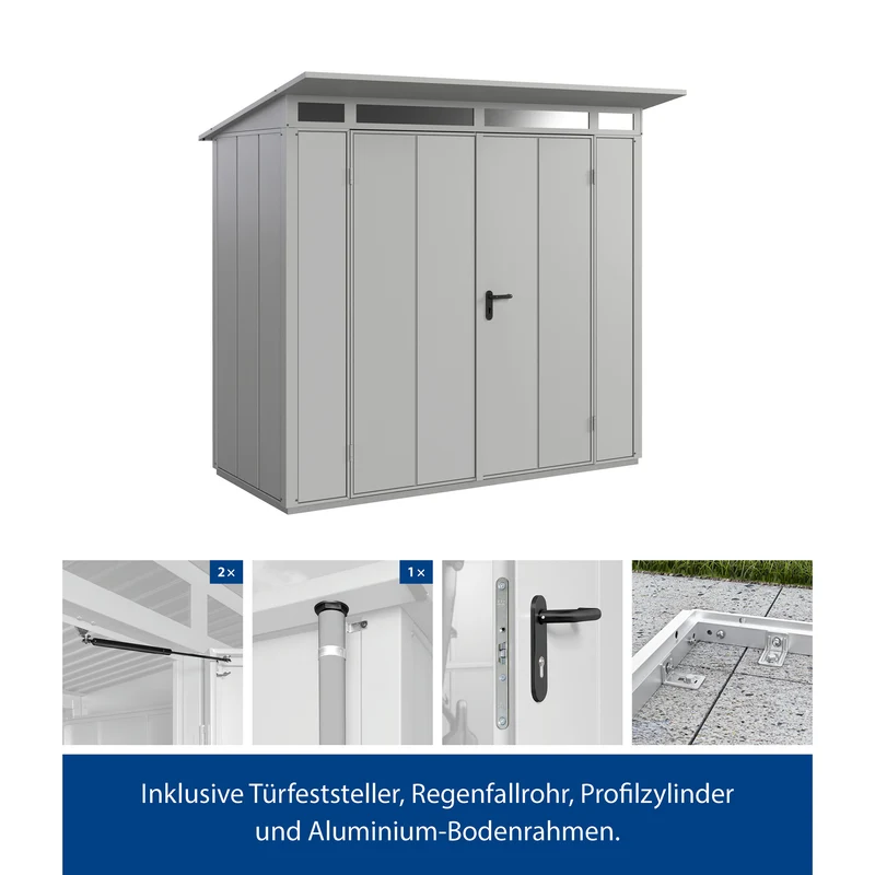 Set Berry Modern-P,Typ1 Gerätehaus-Weißaluminium