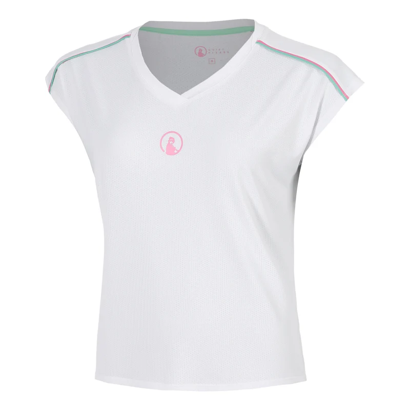 Joy Volley T-Shirt Damen - weiß, pink