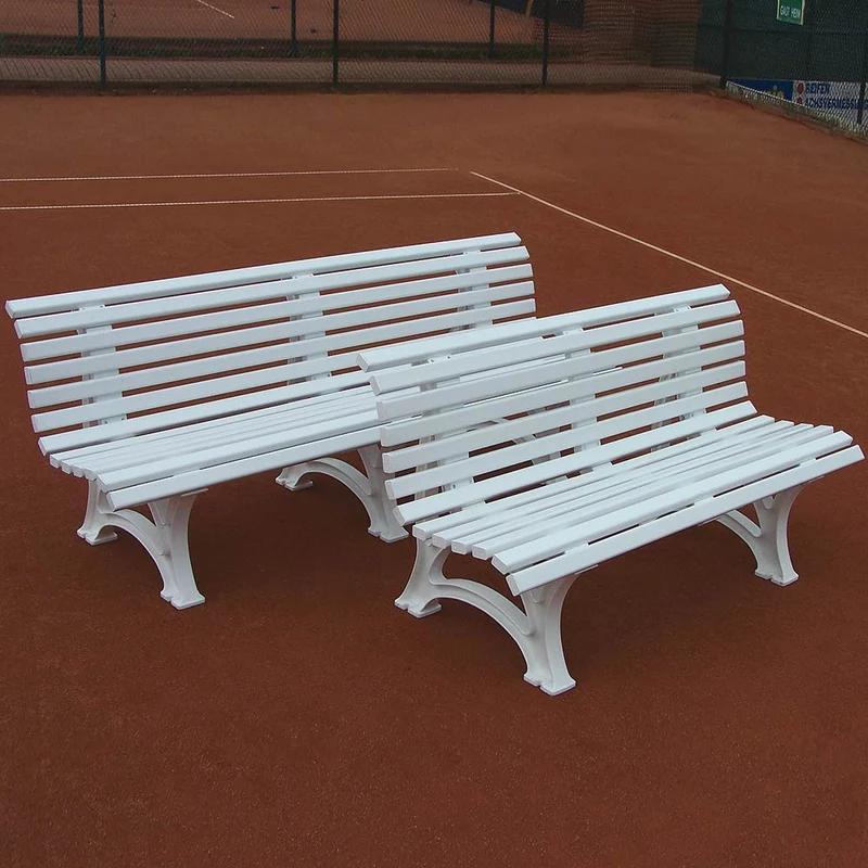 Tennisbank 1,5m Mit Geschwungener Lehne-Weiß